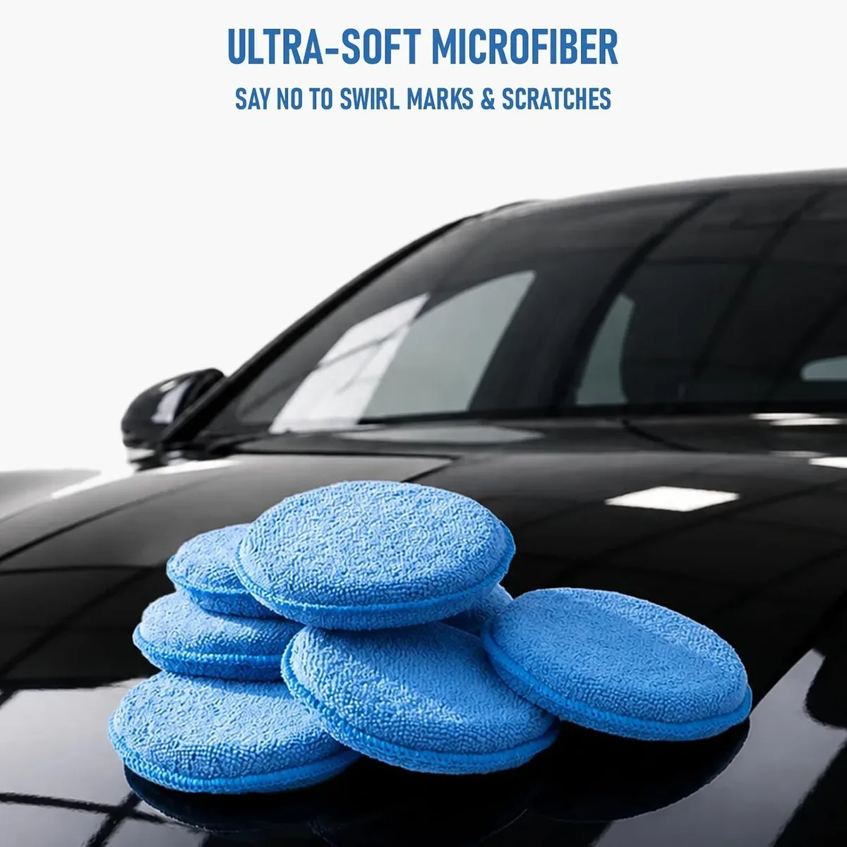 Soft microfiber face of the microfiber wax applicator pads