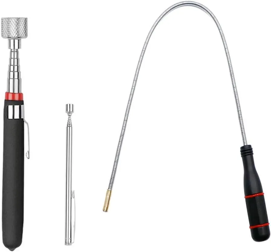 Complete 3-piece magnetic pickup tool set laid out