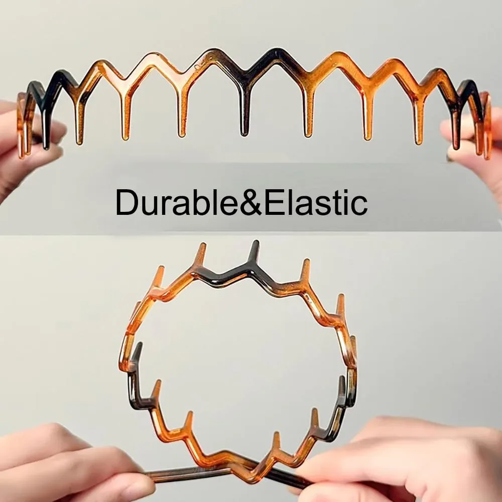Durable and elastic teeth comb headband flexing