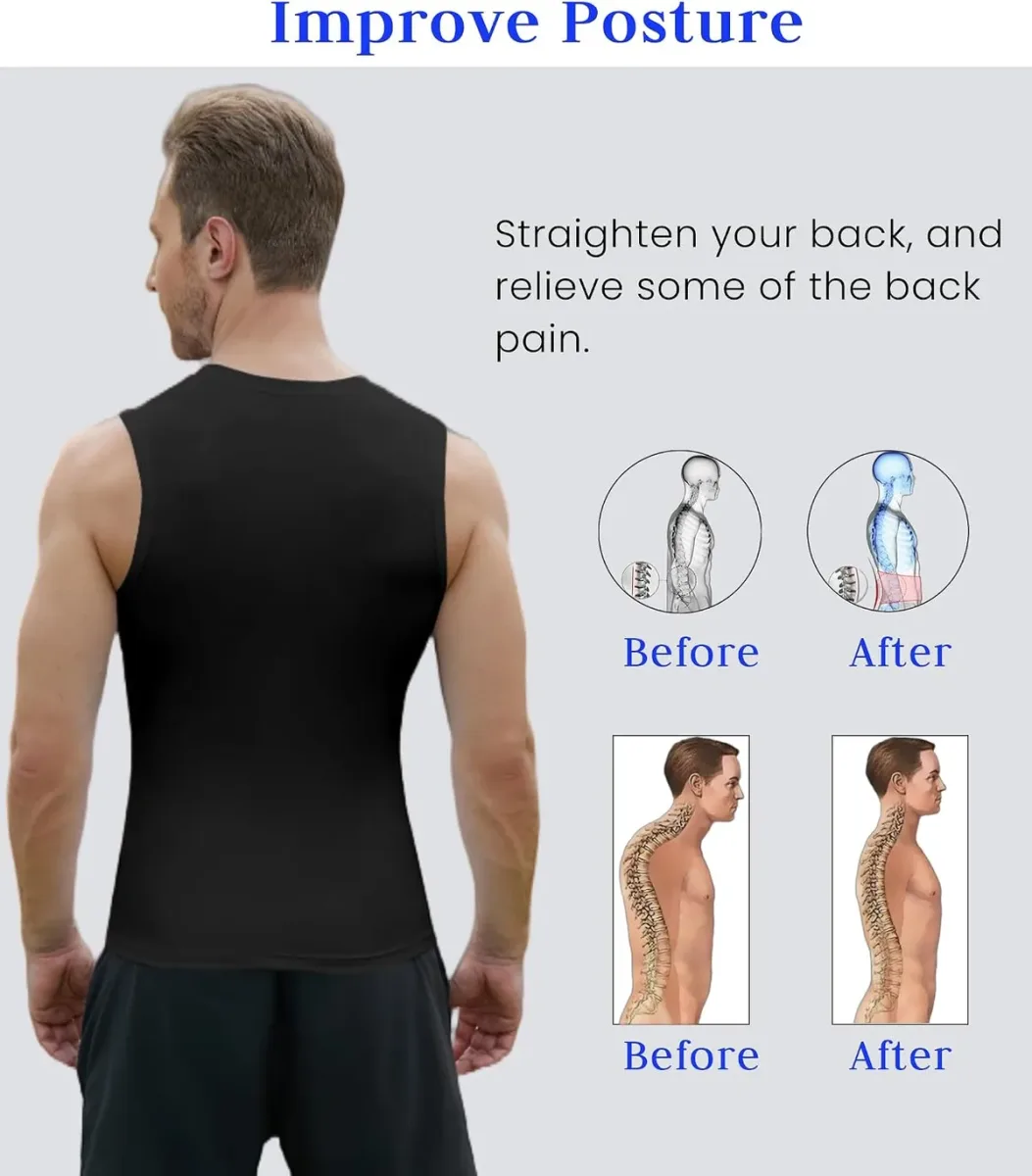 Posture support from the compression tank top for men