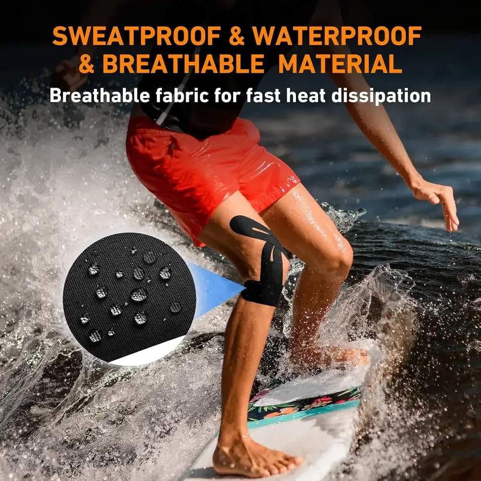 Sweatproof, waterproof and breathable kinesiology tape for knee
