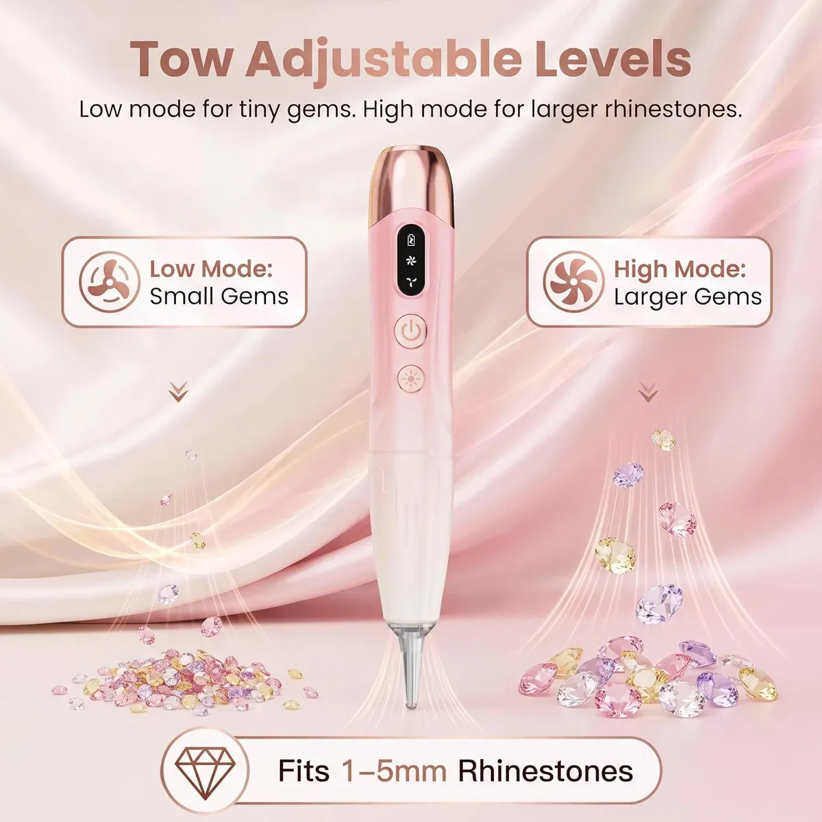 Two suction levels on the electric diamond painting pen