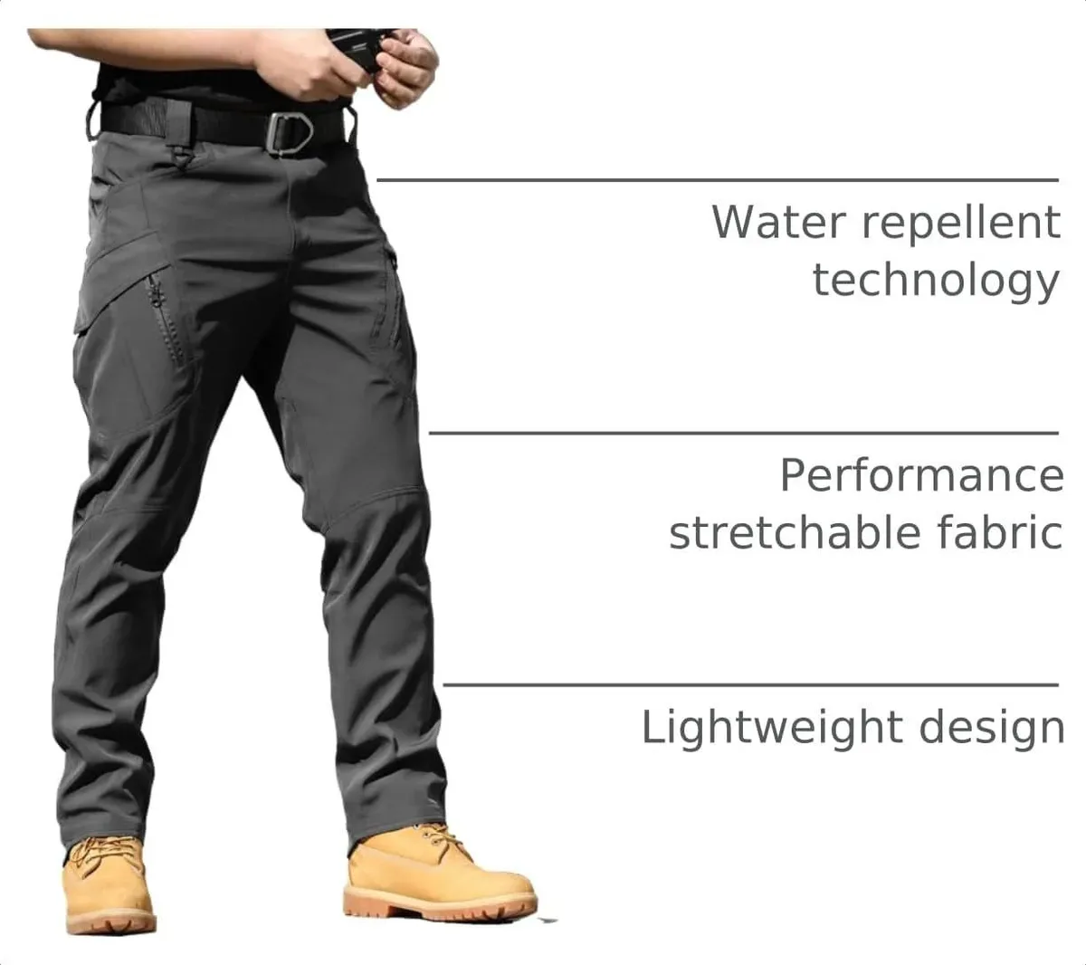 Water-repellent stretch fabric of the tactical cargo pants