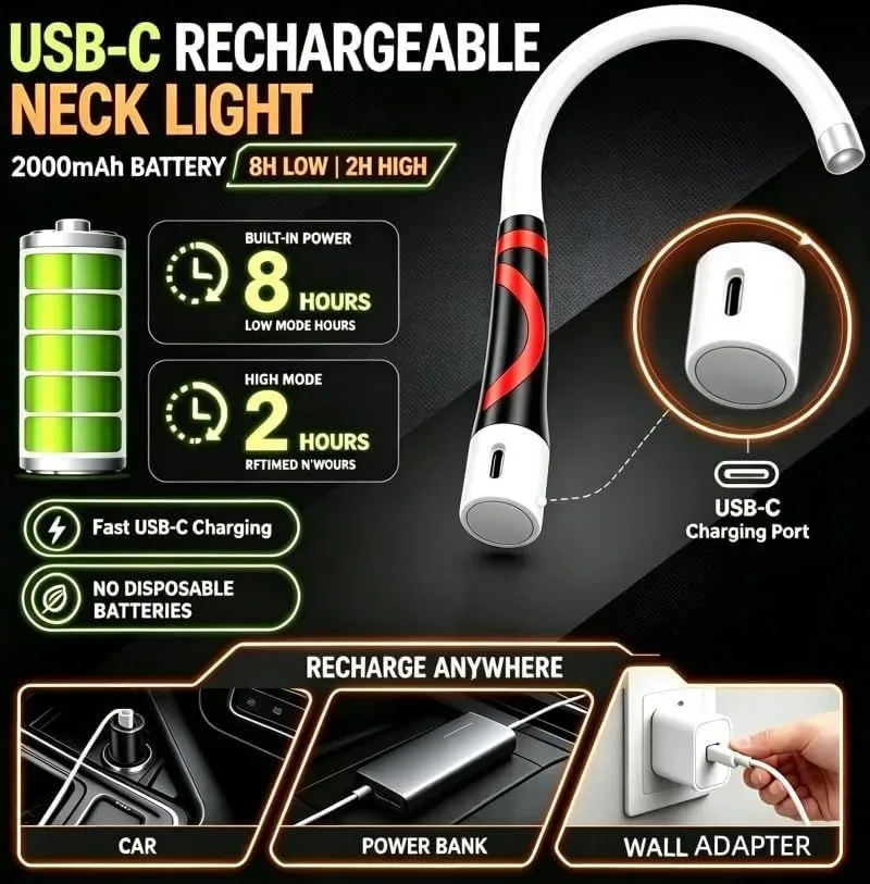Rechargeable battery and runtime of the flexible LED flashlight