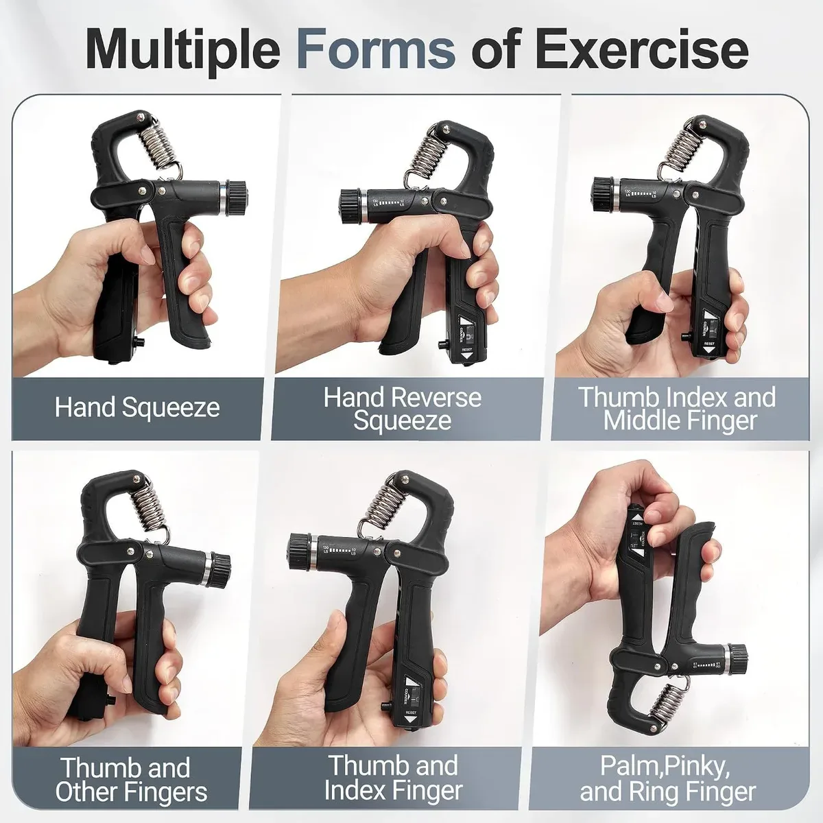 Different exercises you can do with the grip strength trainer kit