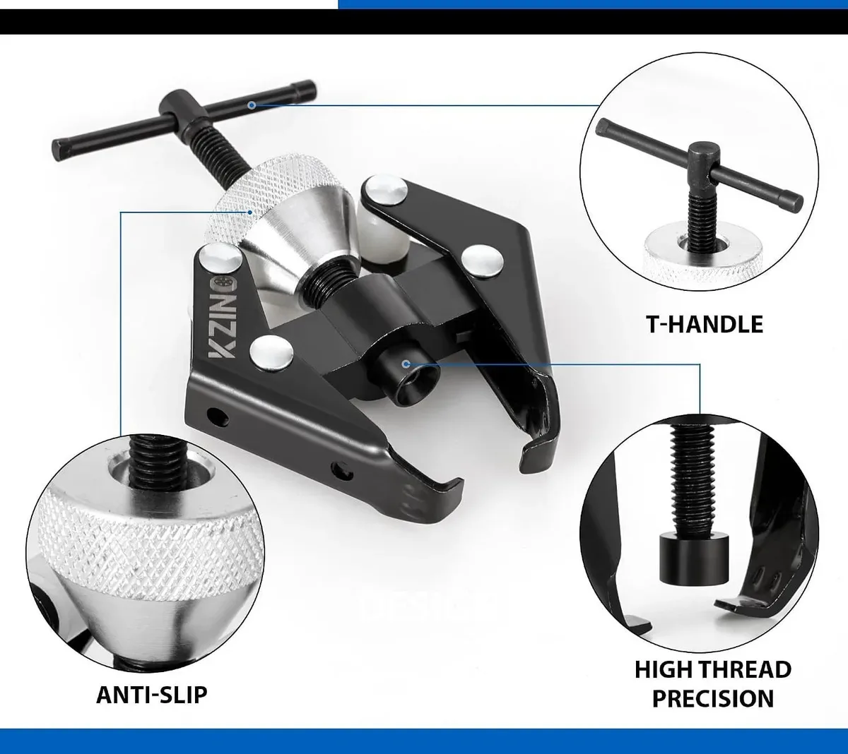 T-handle and threaded screw design of the wiper arm puller