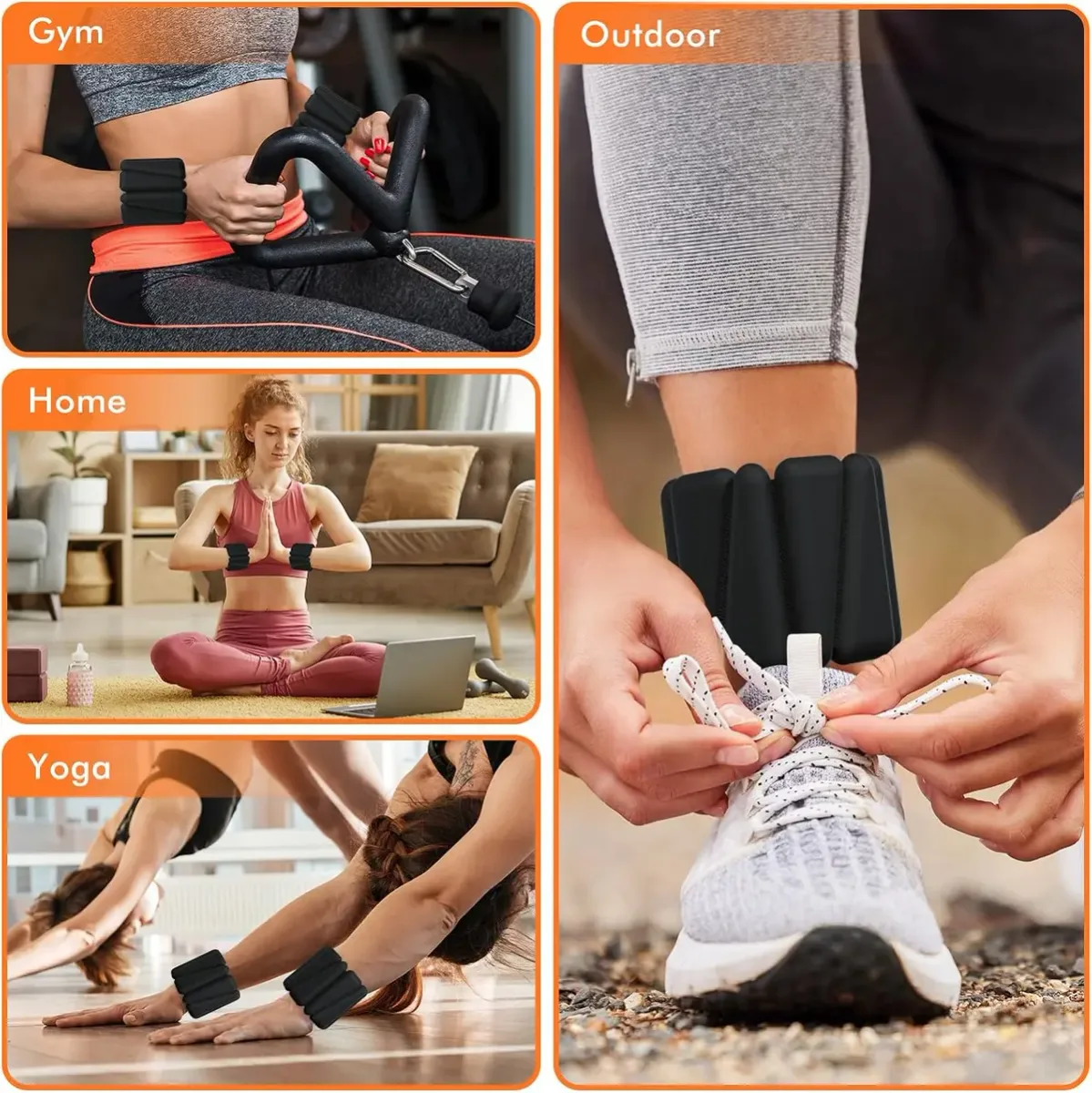 Wrist and ankle weights used indoors and outdoors