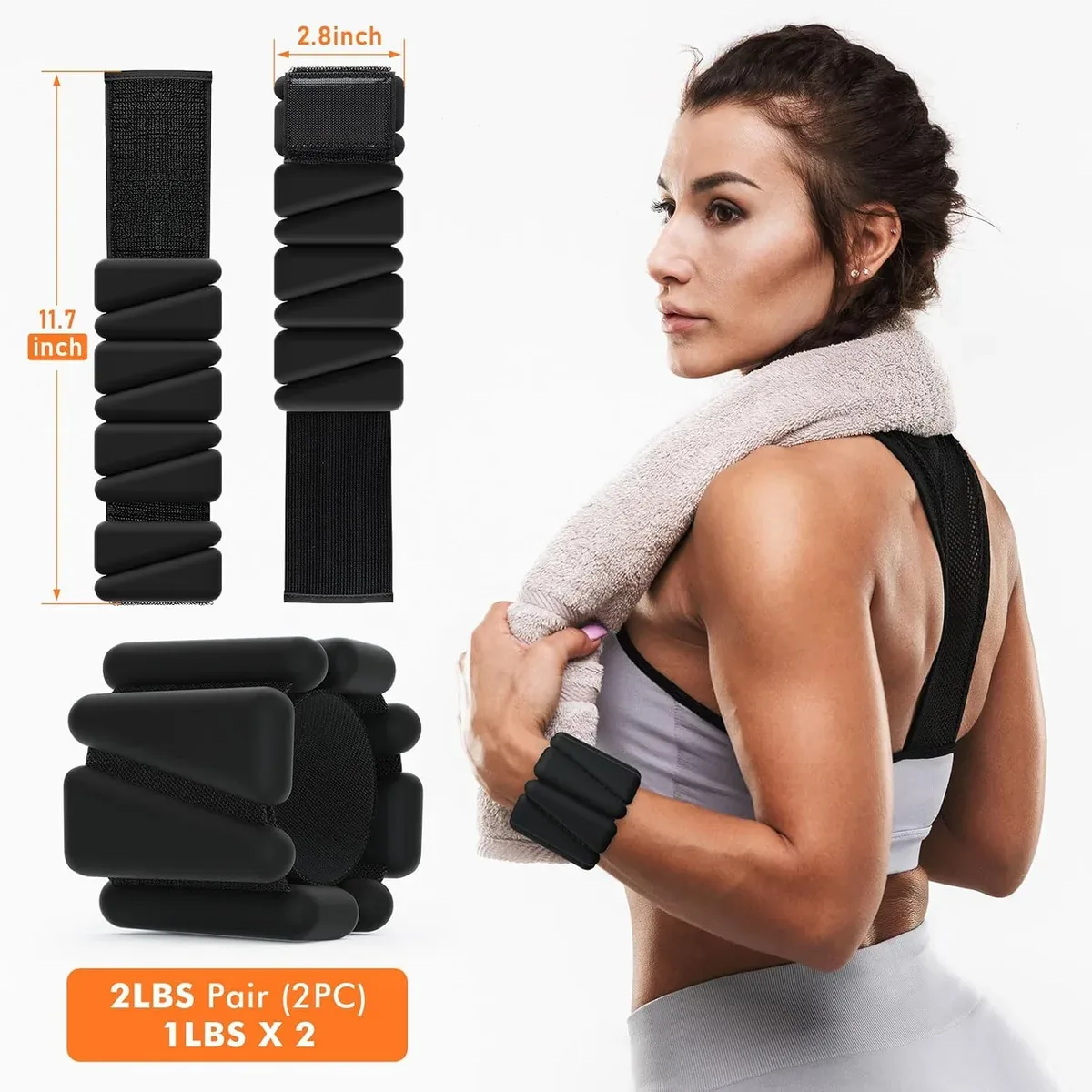 Wrist and ankle weights worn on the wrists during exercise