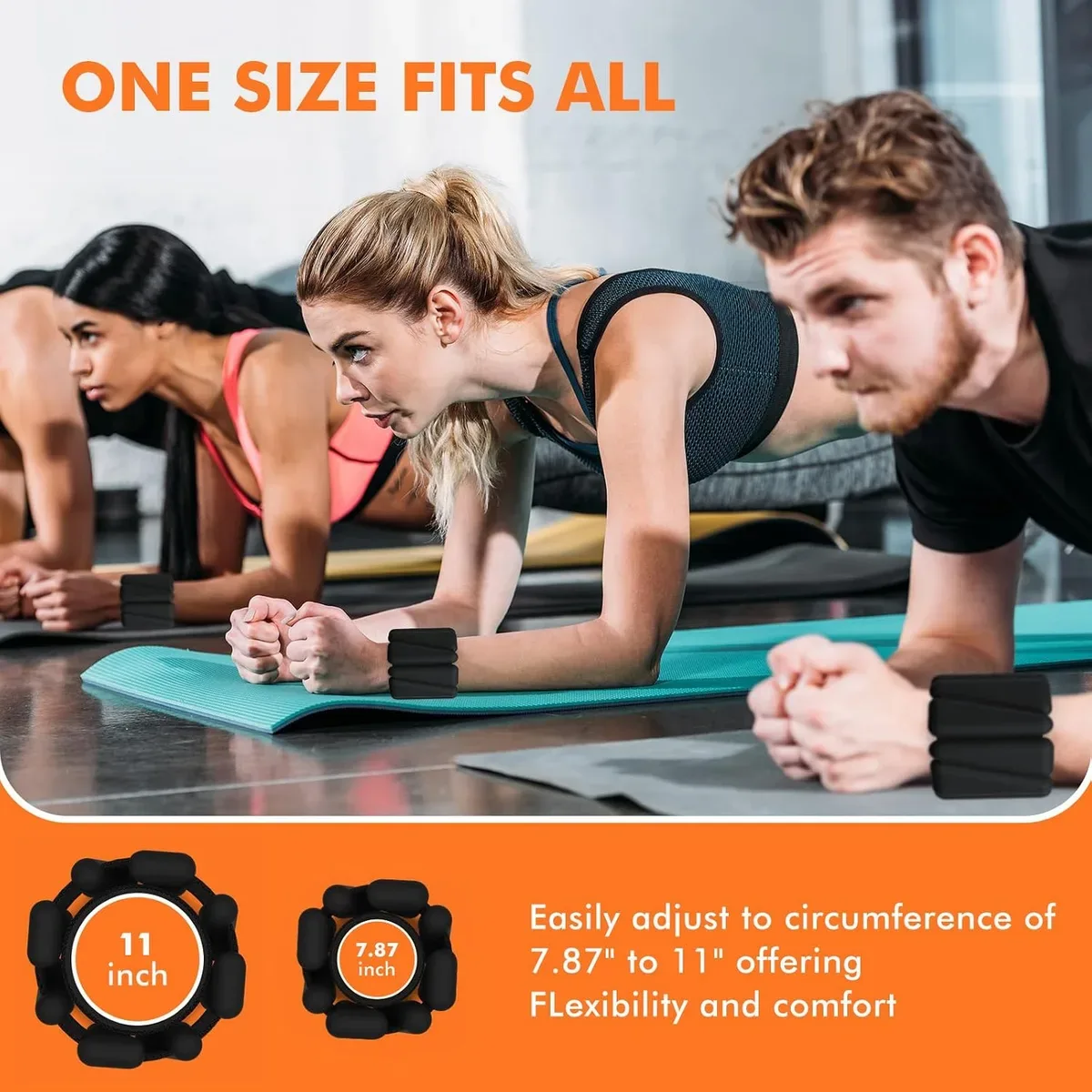 One-size adjustable wrist and ankle weights strap
