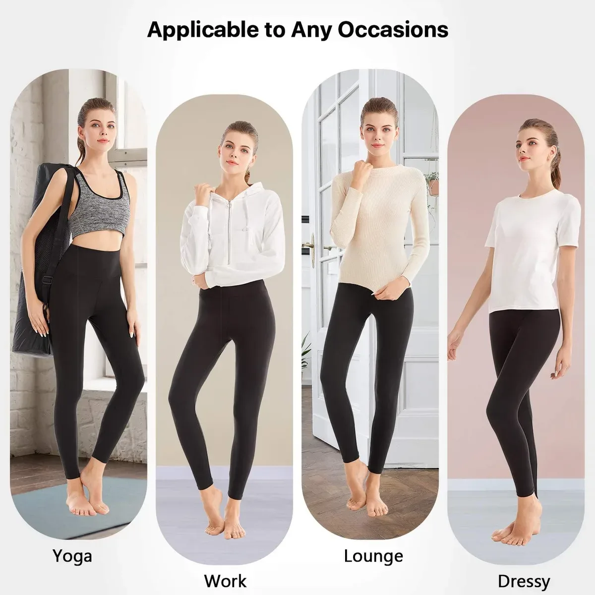 High waisted leggings for women worn for yoga, work and lounging