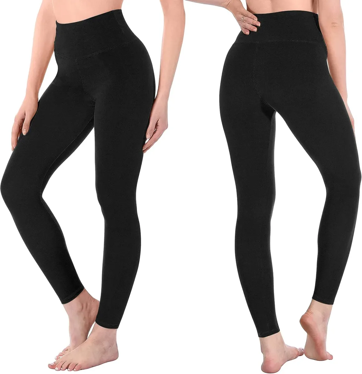 Front and back fit of the high waisted leggings for women