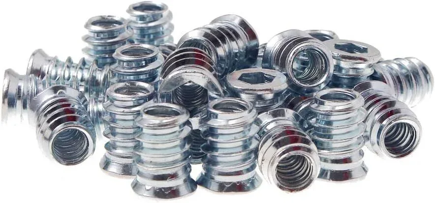 Full 40-piece pack of threaded inserts for wood