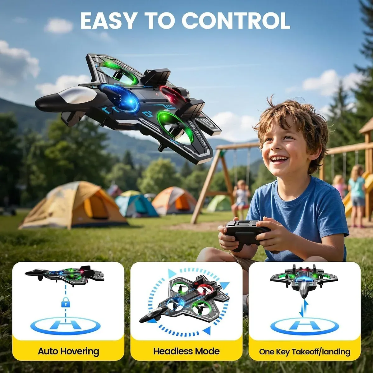 One-key takeoff and landing on the RC plane