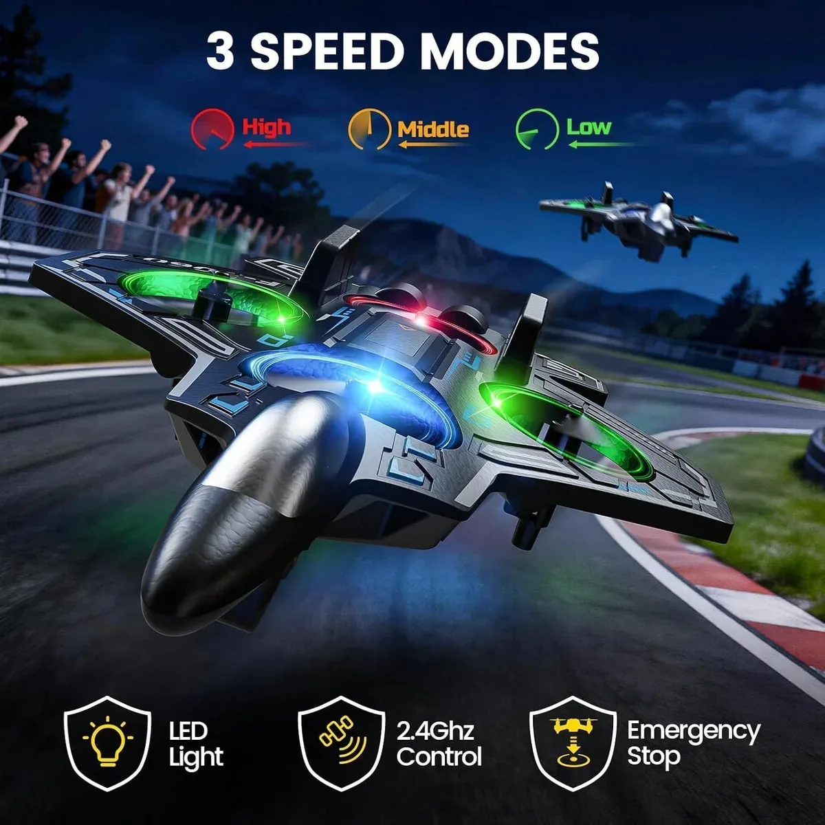Three speed modes on the RC plane remote control