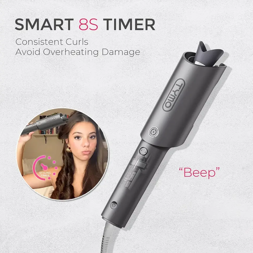 8-second beep timer on the automatic curling iron