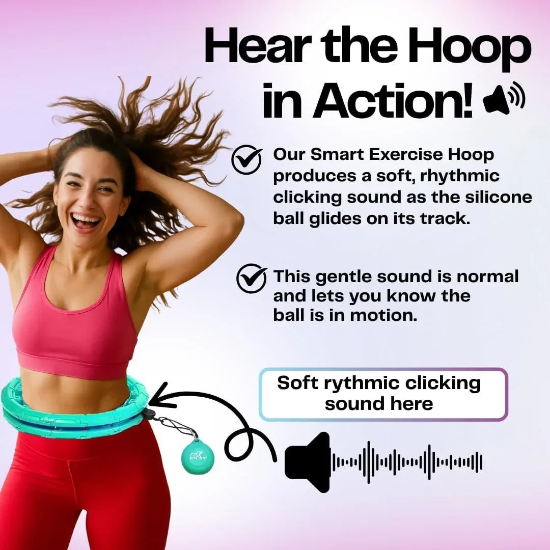 Weighted hula hoop spinning with a soft clicking sound