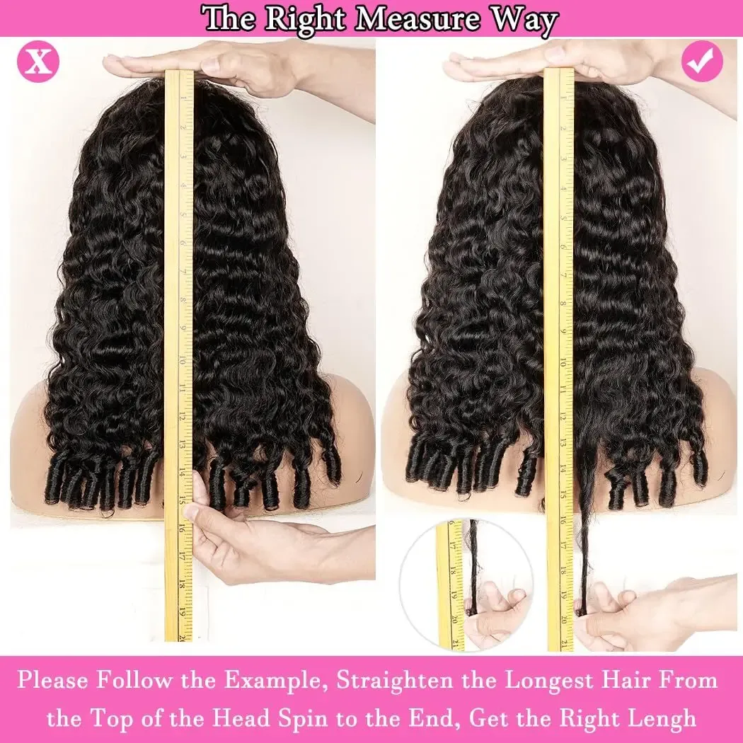 How to measure the length of the curly half wig human hair