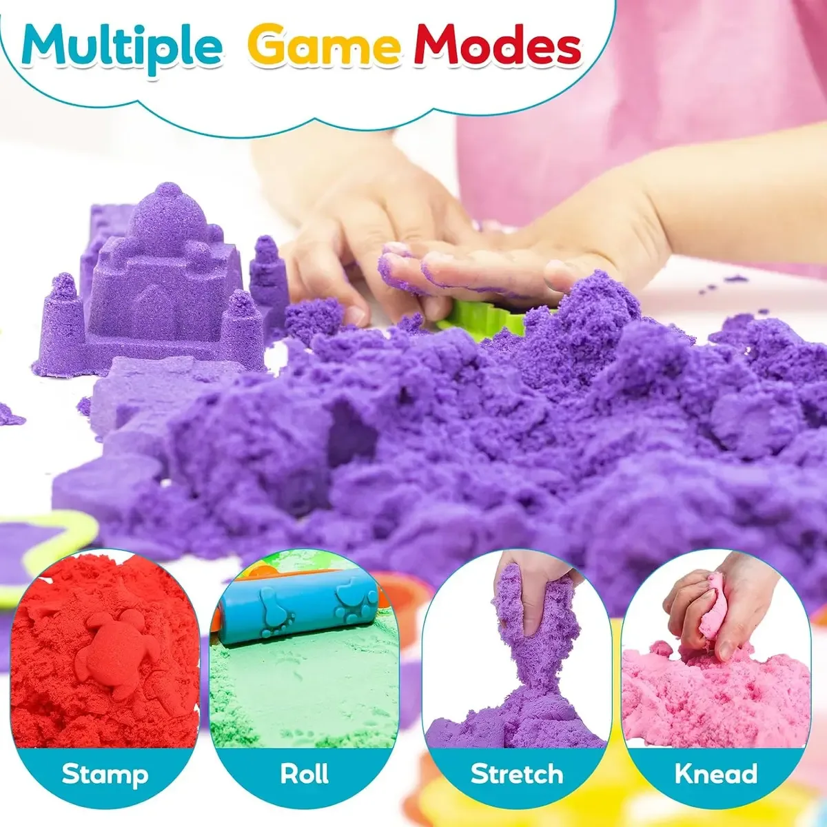 Game ideas and simple activities using kinetic play sand