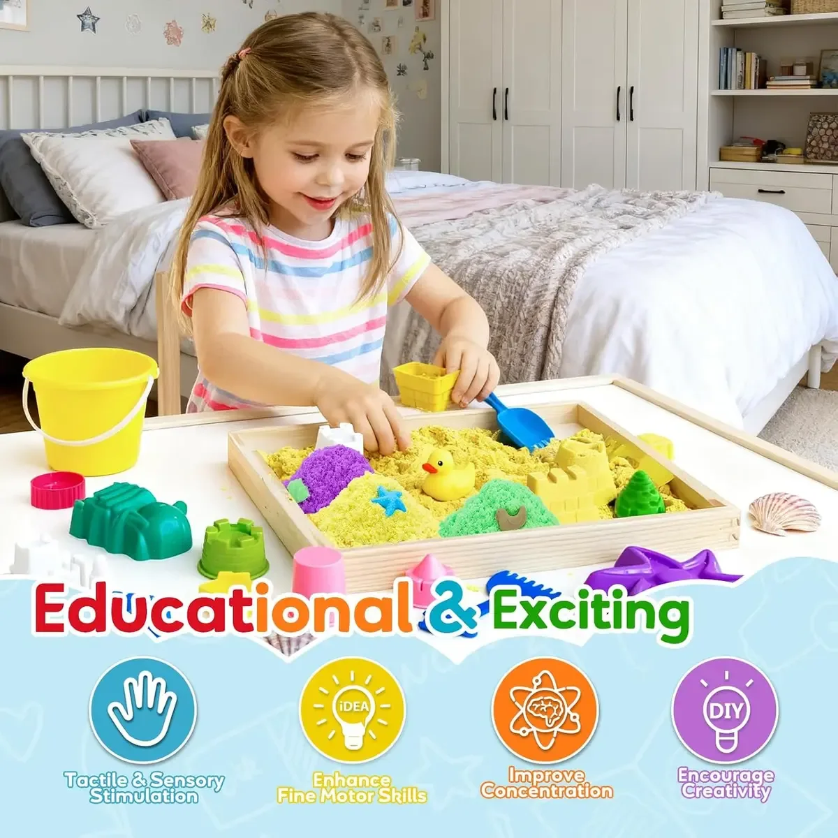 Learning through play with kinetic play sand