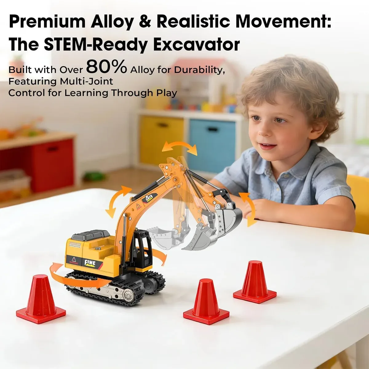 Realistic digging movement of the mini RC excavator arm
