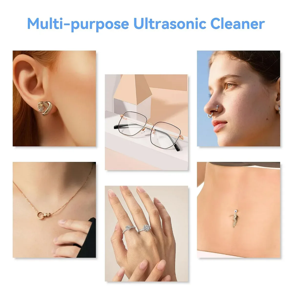 Rings, earrings, glasses and a watch strap you can clean in the ultrasonic jewelry cleaner