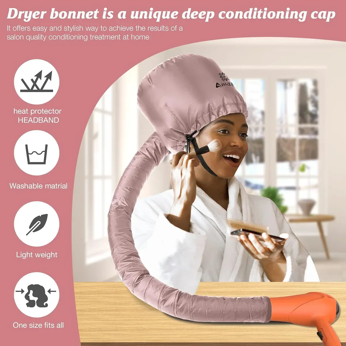 Deep conditioning at home with a bonnet hair dryer attachment