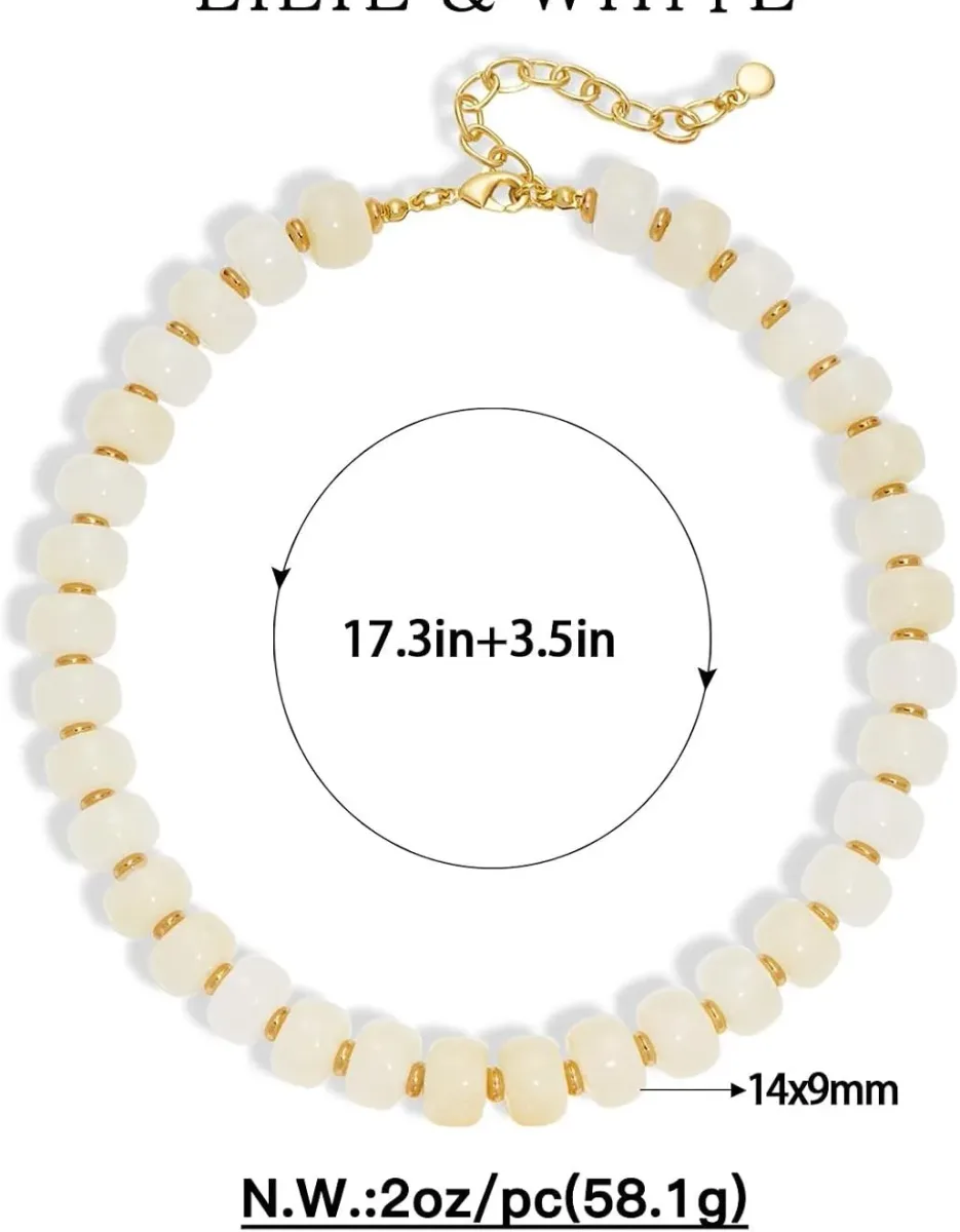 Length and size of the chunky beaded necklace