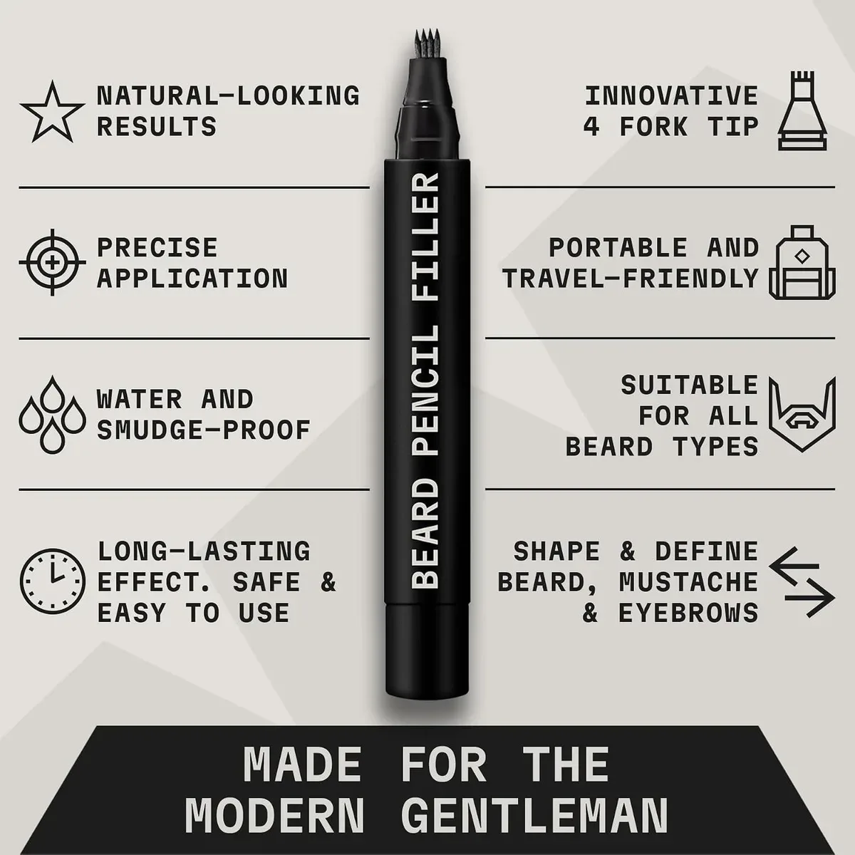 Four-tip design of the beard filler pen