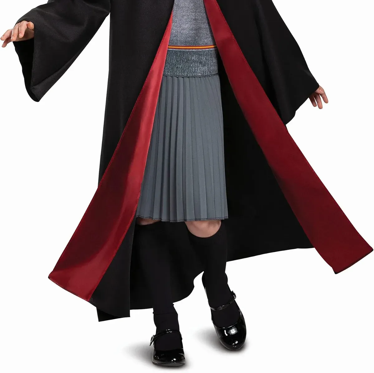 Red-lined twill robe of the kids wizard school costume