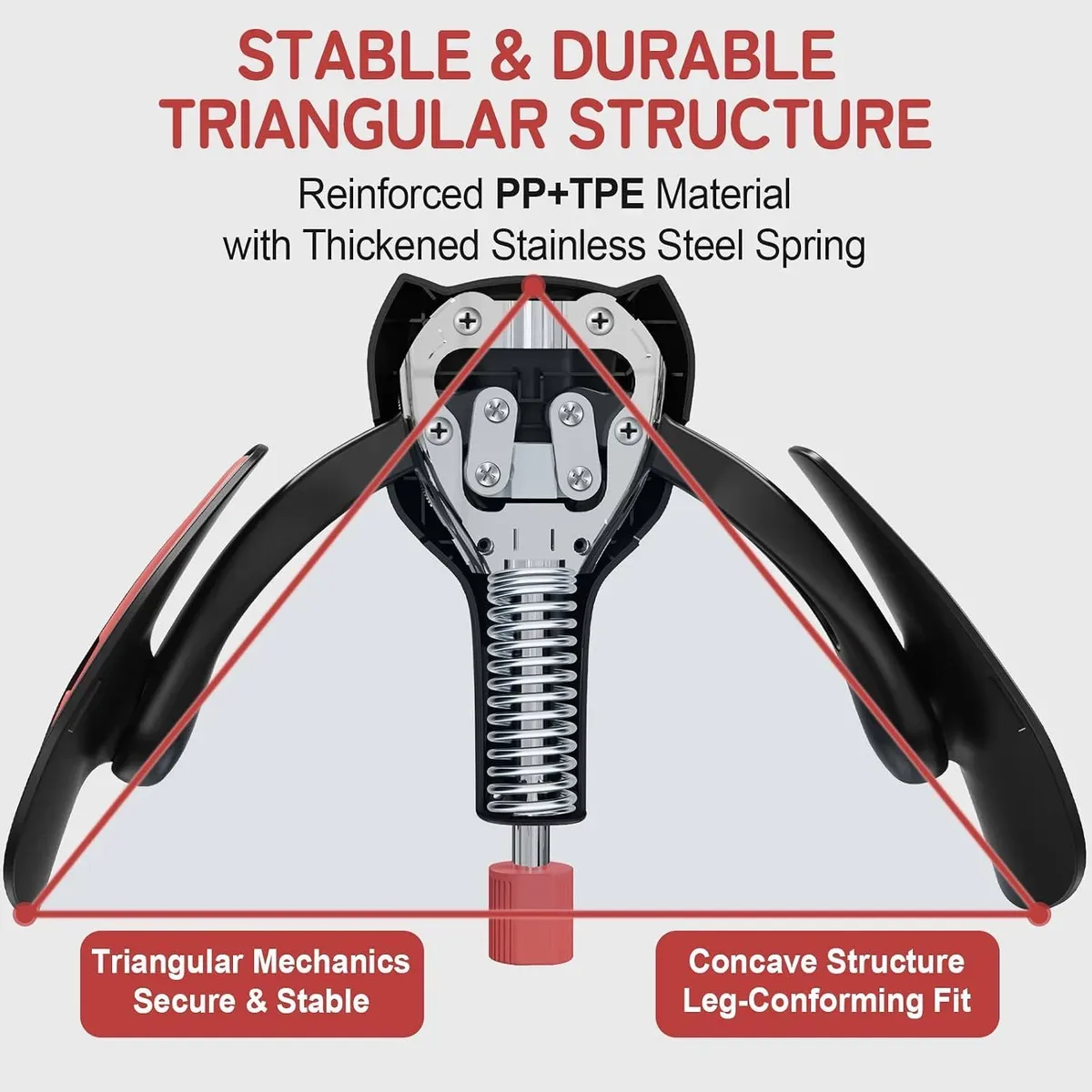 Triangular steel-spring frame inside the pelvic floor trainer