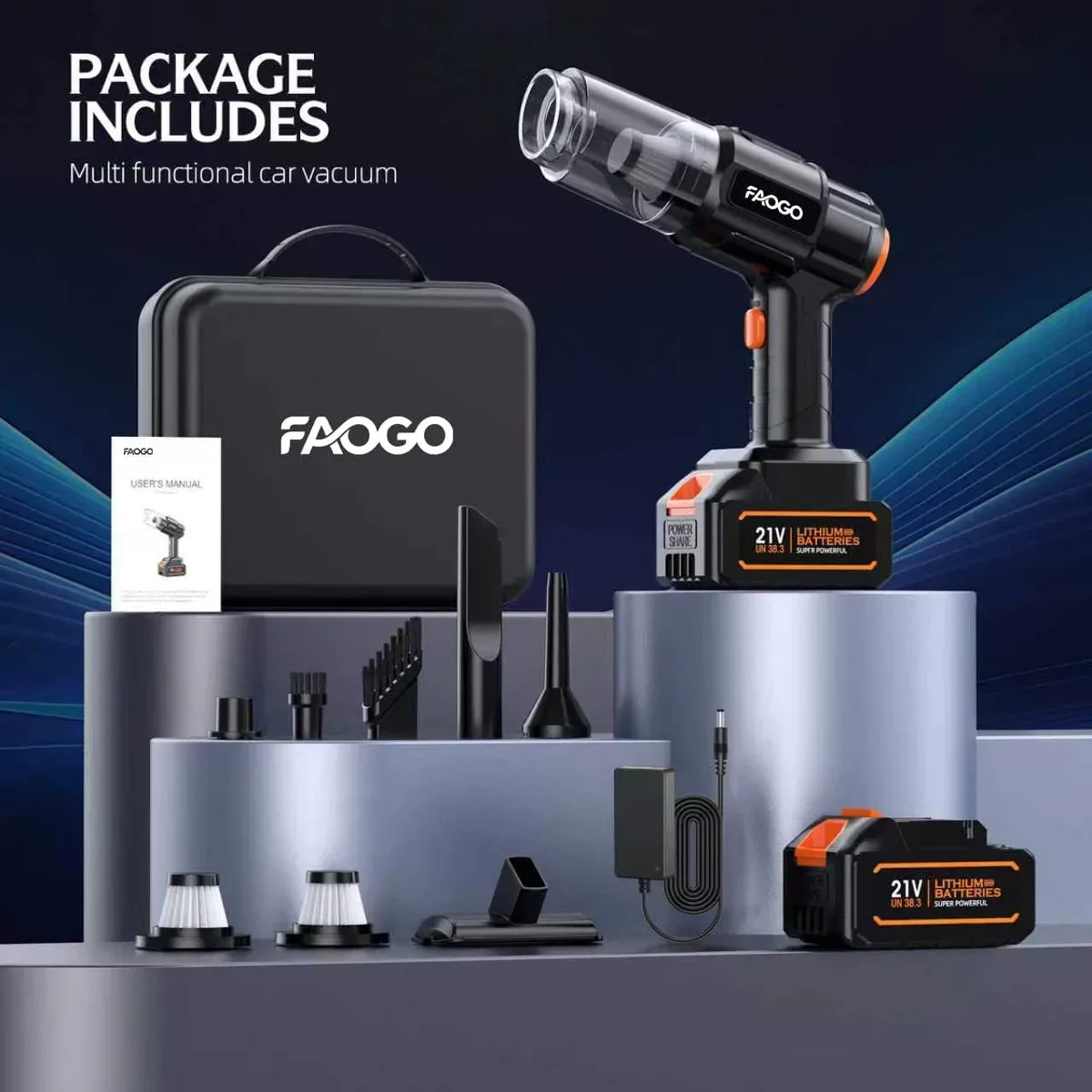 Everything in the box with the cordless handheld vacuum