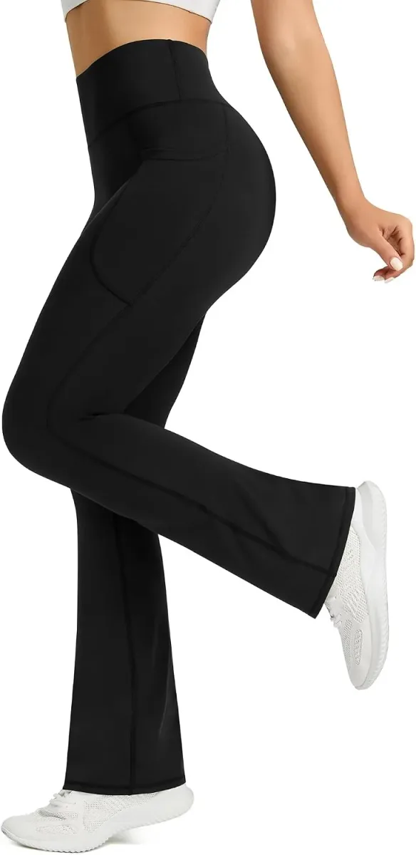 Flared bootcut leg of the high waisted flare yoga pants